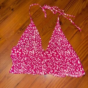 SHEIN Pink and White Patterned Top